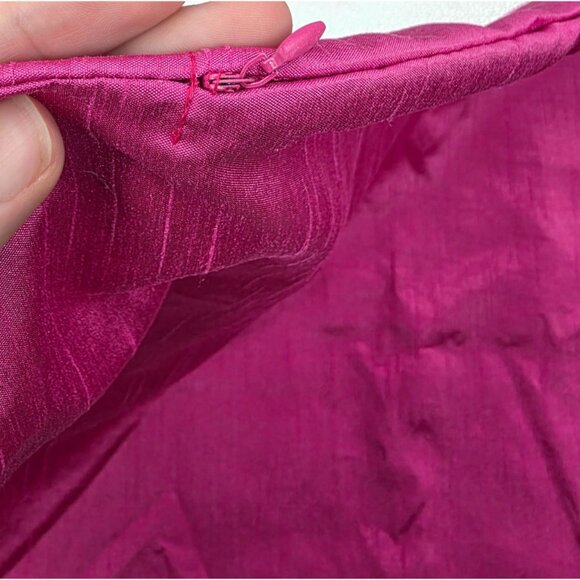 Decorative Pink Silk Pillowcase With Hidden Zipper Closure 25x25 - Picture 2 of 4